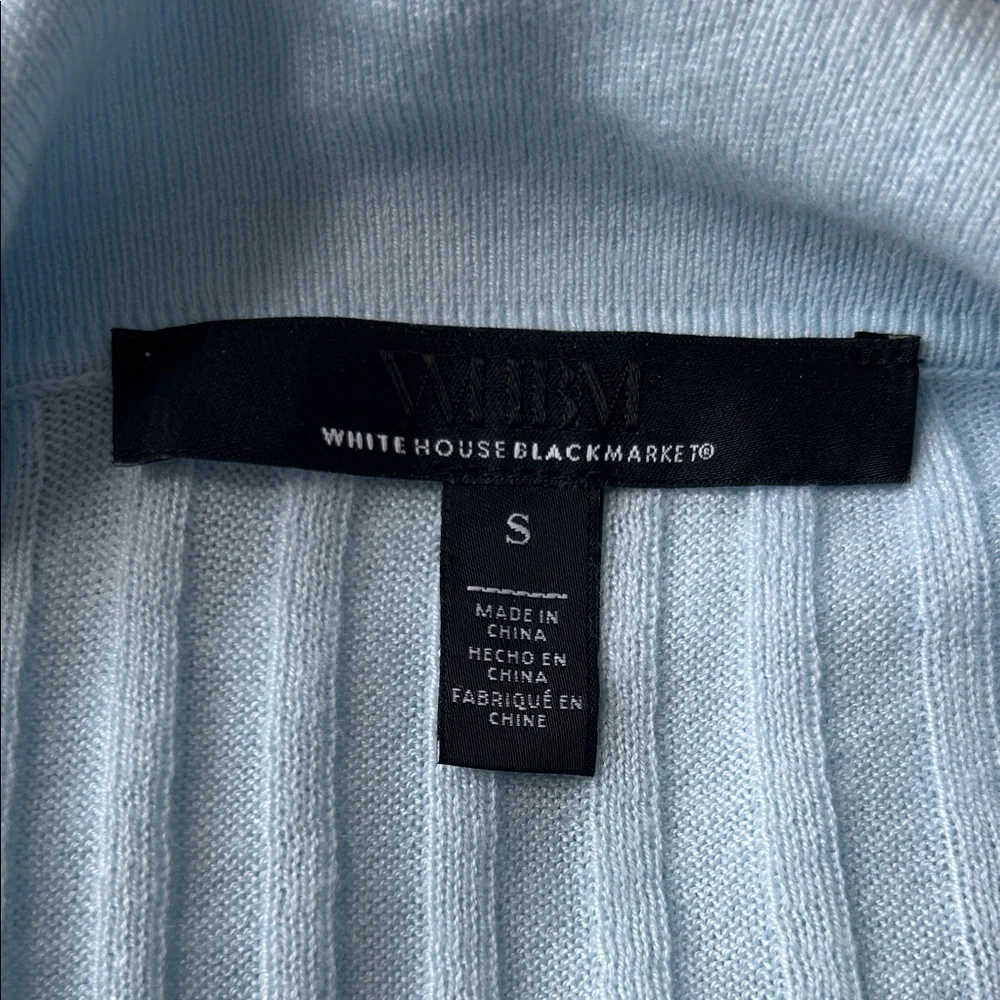 Light Blue Ribbed Button-Up Women's Top - Picture 5 of 6
